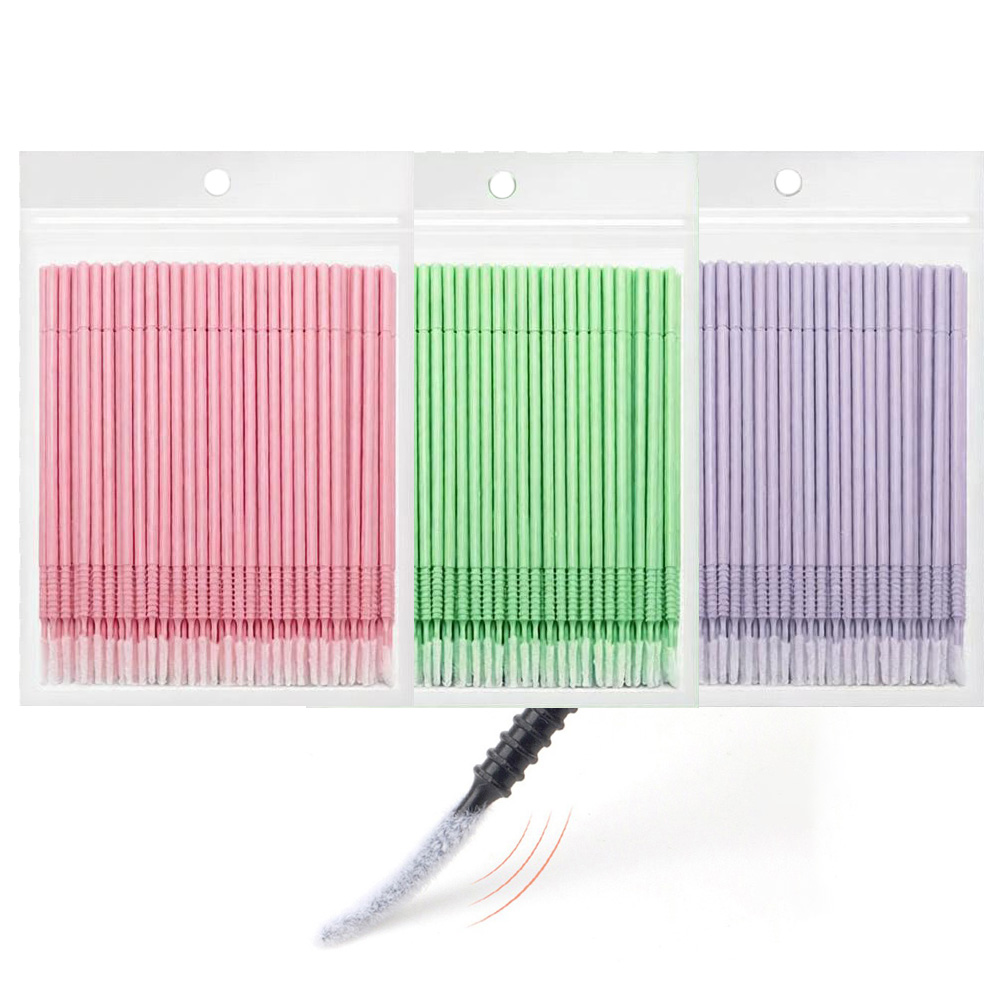 Micro Brush Applicator - 500pcs Eyelash Extension Cleaning Swabs Long/Short