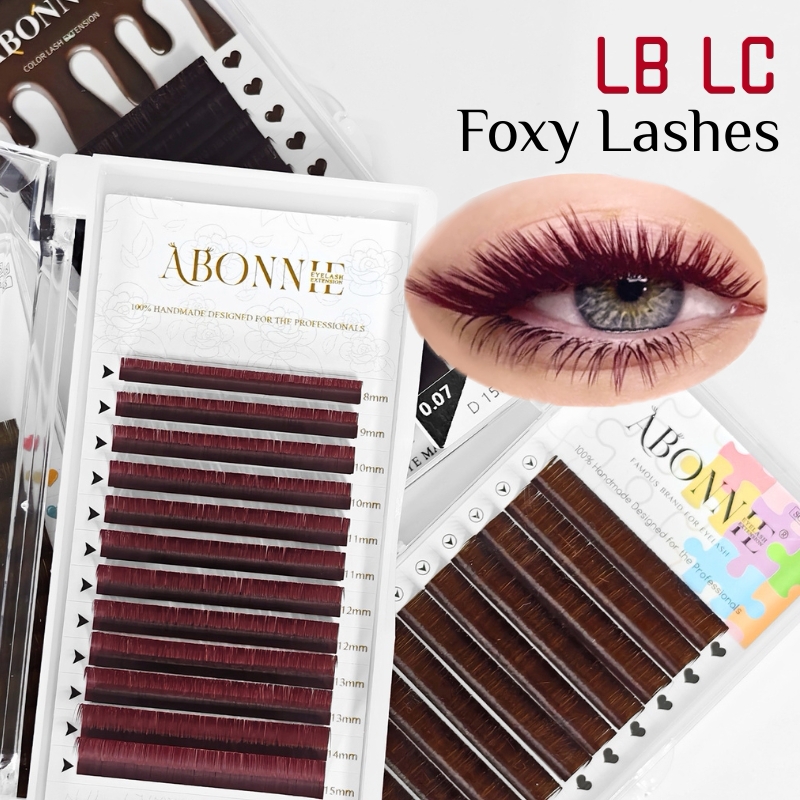 Eyelash Extension Review - LB LC Burgundy Lashes Wine Red