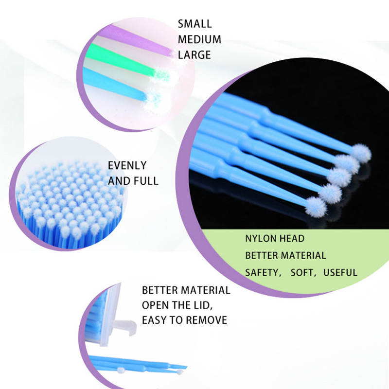 500pcs Eyelash Extension Clean - Micro Brush Applicator 评论和价格