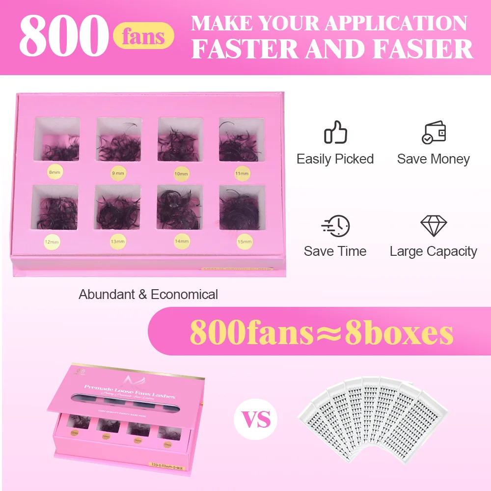 MAYOOC 800Fans Loose Fan Lashe - Eyelash Extension Logo 评论和价格