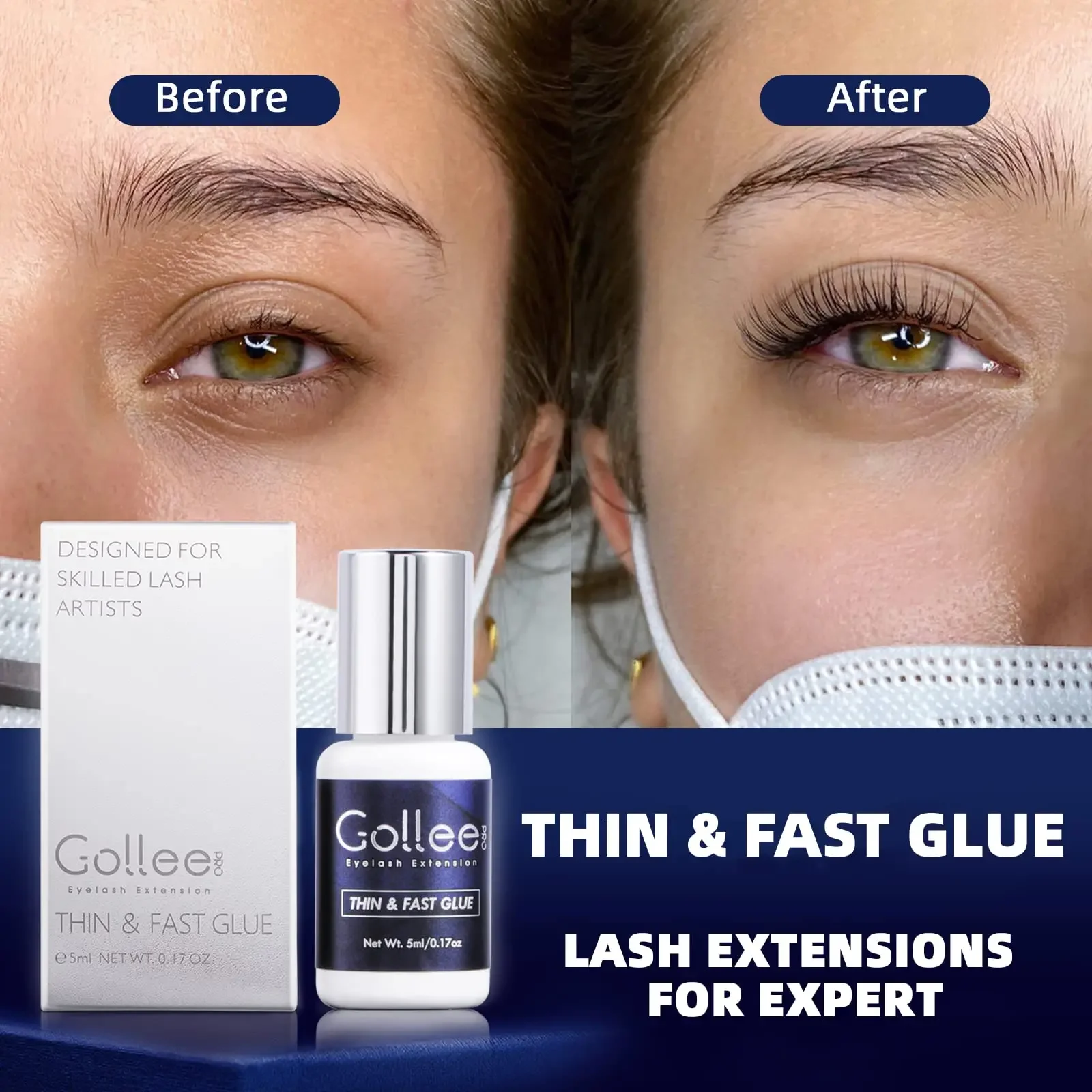 Gollee for Sensitive Eyes 5ml  - Eyelash Extension Glue For Sensitive Eyes 评论和价格
