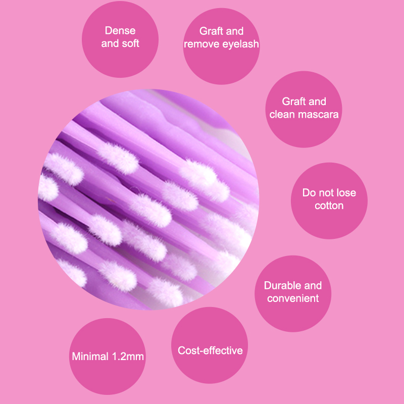 50/100PCS Disposable Micro Bru - Eyelash Extension Remover 评论和价格