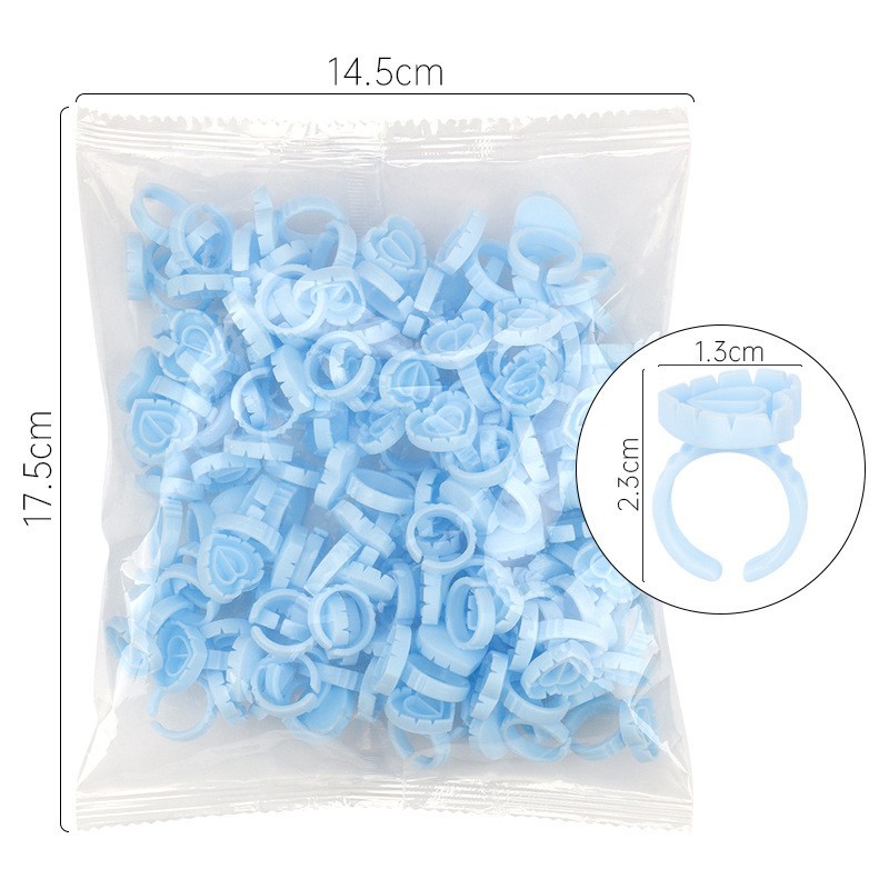 100Pcs Disposable Glue Ring Ho - Eyelash Extension Double Lash 评论和价格
