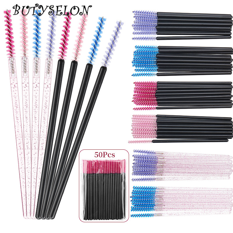 50pcs Disposable Eyelash Brush - Micro Brush Applicator 评论和价格