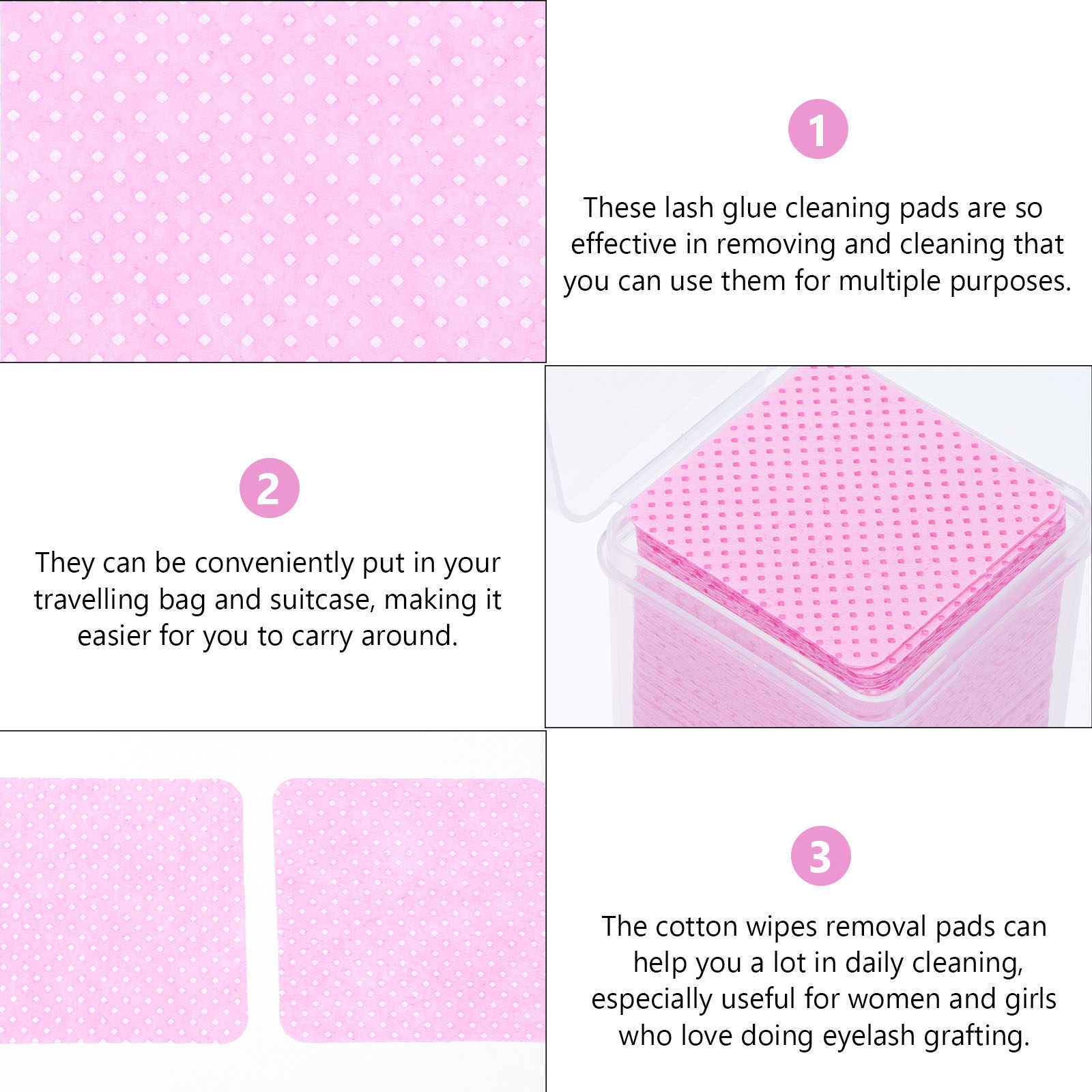 600Pcs Cleaning Cotton Wipes L - Eyelash Extension Remover 评论和价格