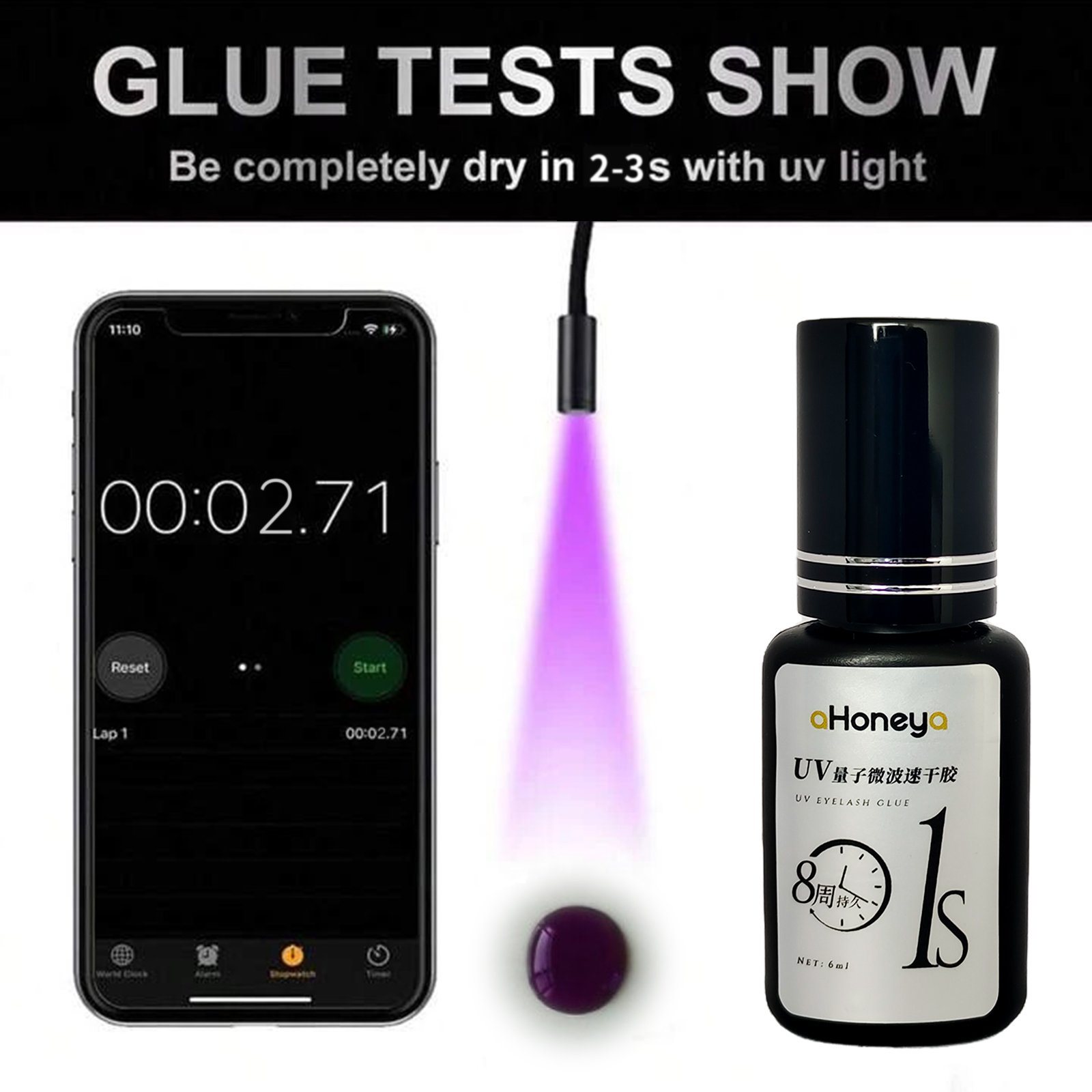 Salon UV Eyelash Grafting Glue - Eyelash Extension Glue For Sensitive Eyes 评论和价格