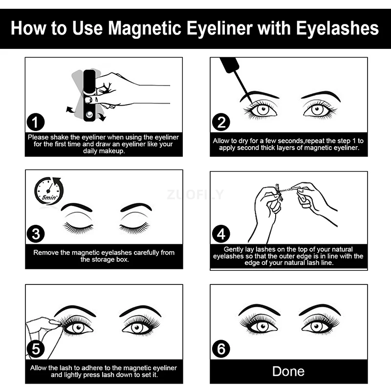 1/2Pcs Black Magnetic Eyeliner - Eyelash Extension Glue For Sensitive Eyes 评论和价格